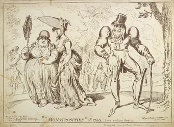 Monstrositeiten van 1799, of Scène in Kensington Gardens, gepubliceerd door Hannah Humphrey in 1799